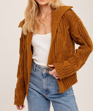 Chunky Patchwork Knit Cardigan