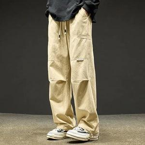 High Street Wide Leg Cargo Pants Streetwear for Men - xinnzy