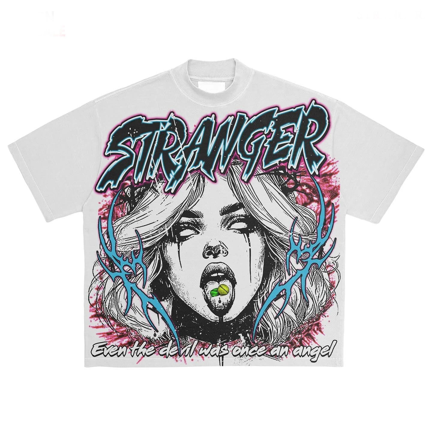 Y2K Hip Hop Printed Oversized T-Shirt Women Gothic Streetwear