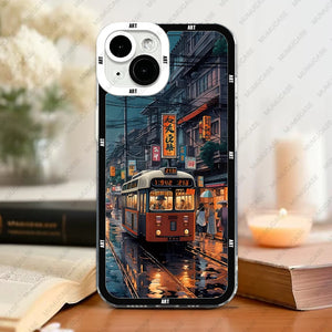 Case For iPhone Soft Cover City Landscape Art - xinnzy