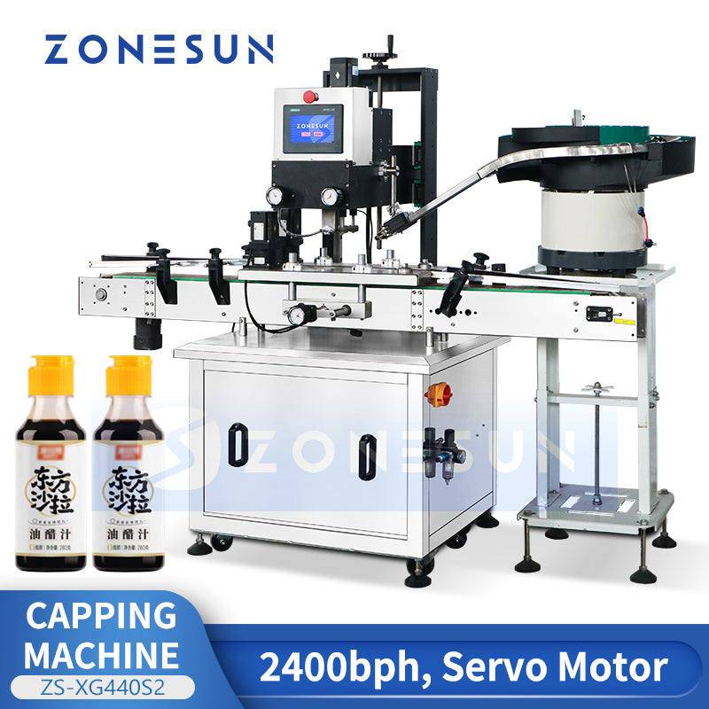 Zonesun ZS-XG440S2 Automatic Servo Capper with Dual-Track Bowl Feeder
