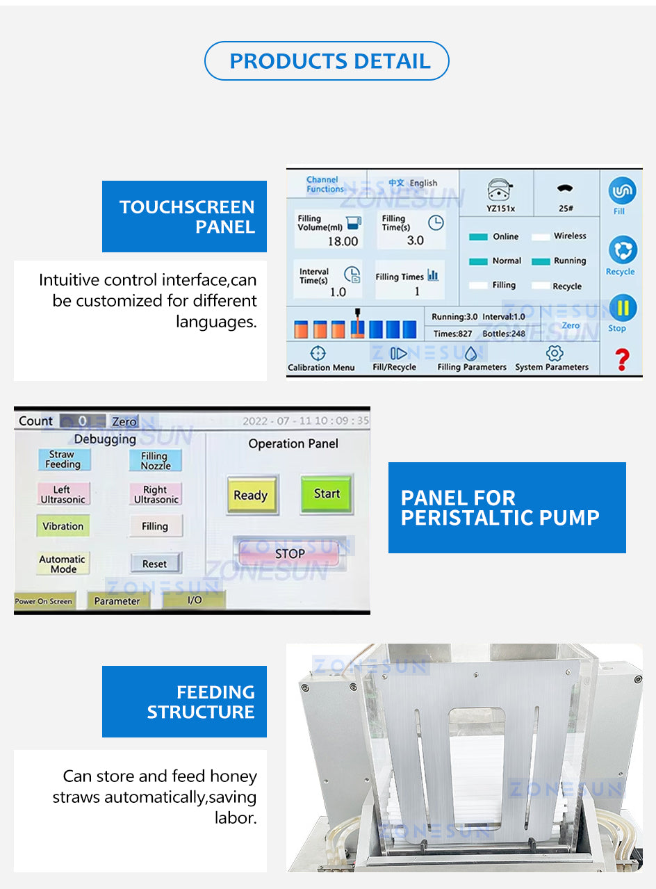 ZS-FSHS21 Honey Straw Filling Machine Details