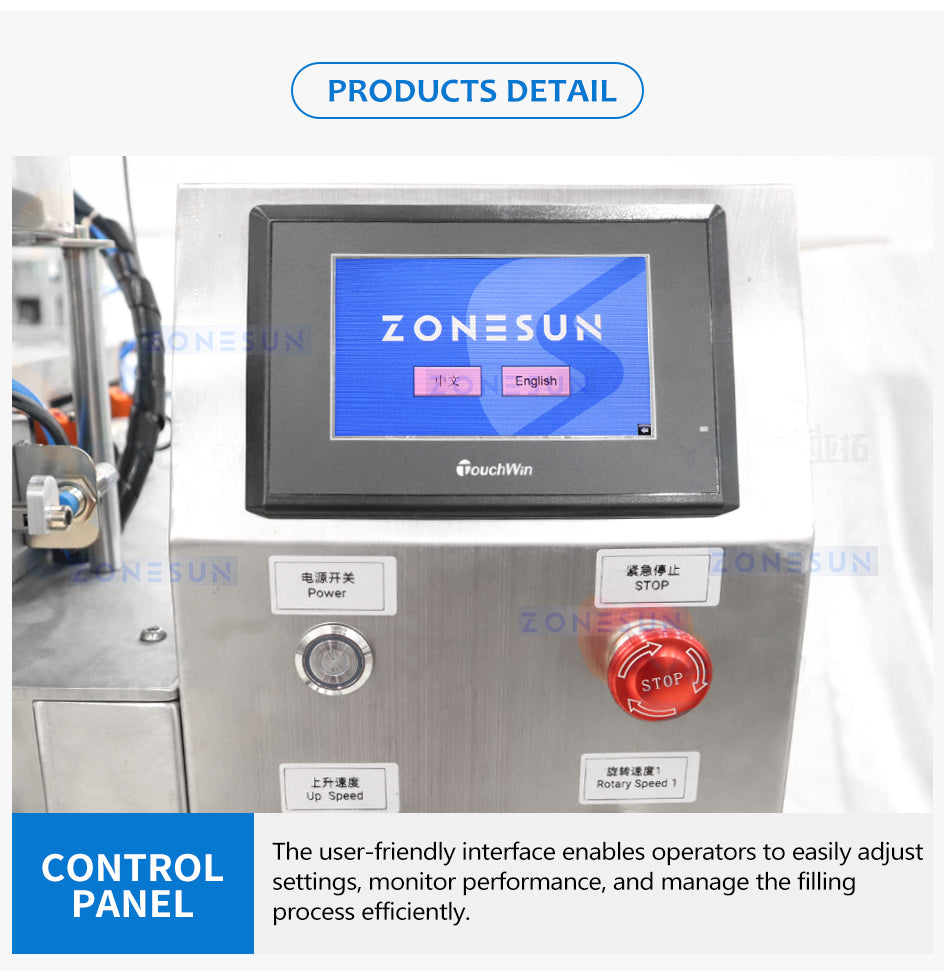 Zonesun ZS-CCF1500 Lip Gloss Filling Machine Touch Screen