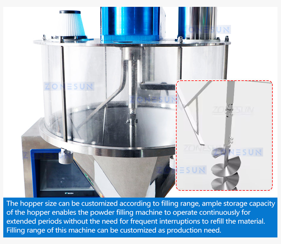 Zonesun ZS-FM100B Tabletop Auger Filler Hopper