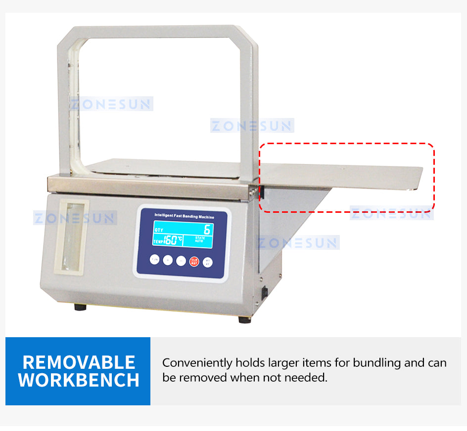 ZONESUN ZS-SKZ1 High-Speed OPP/Paper Banding Machine for Food, Boxes, and More