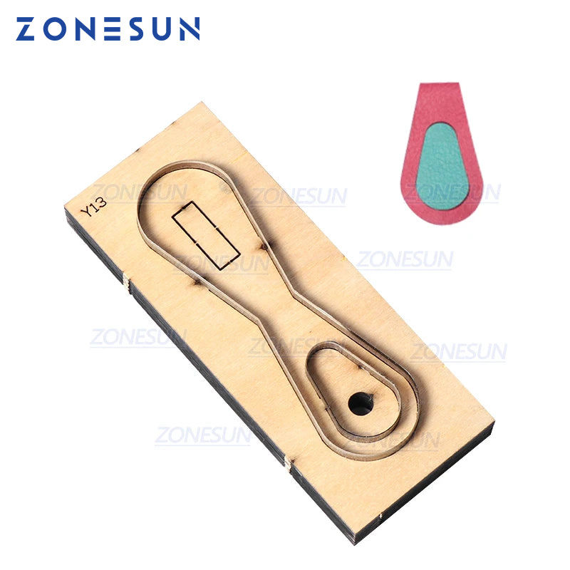 ZONESUN Custom Leather Key Chain Die Cuts For Handmade Key Ring DIY Key Fob Punching Tool Cutting Clicker Die Steel Rule Die