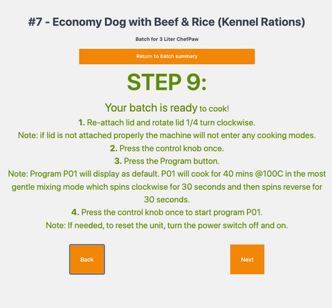ChefPaw Economy Dog Recipe Instructions