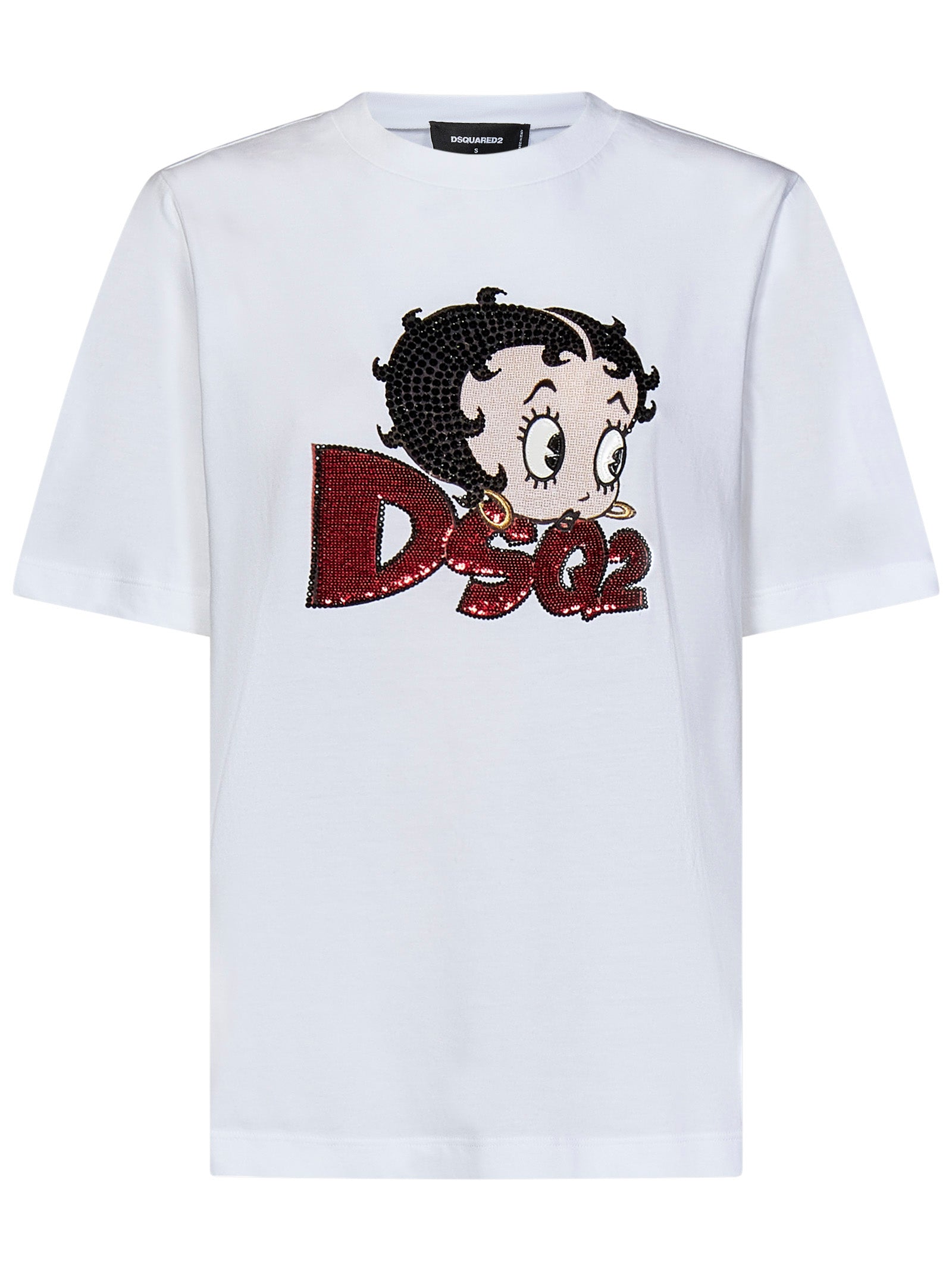 Shop Dsquared2 Betty Boop Easy Fit T-shirt In Bianco