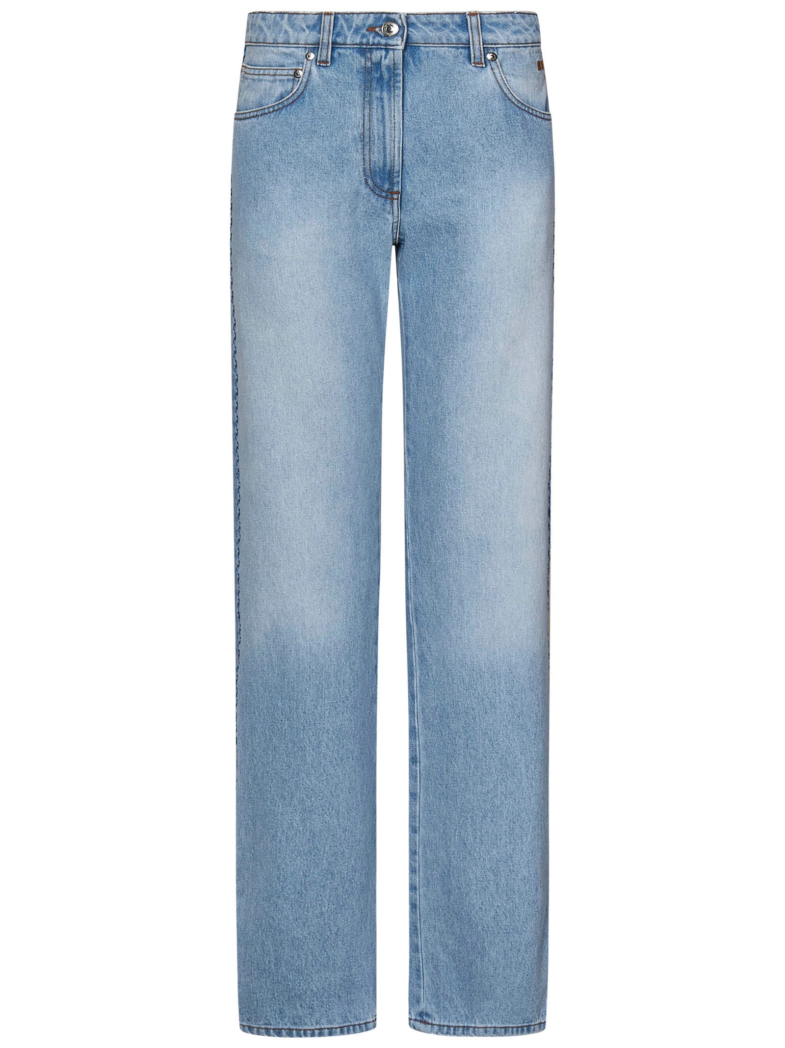 Shop Msgm Jeans In Blu
