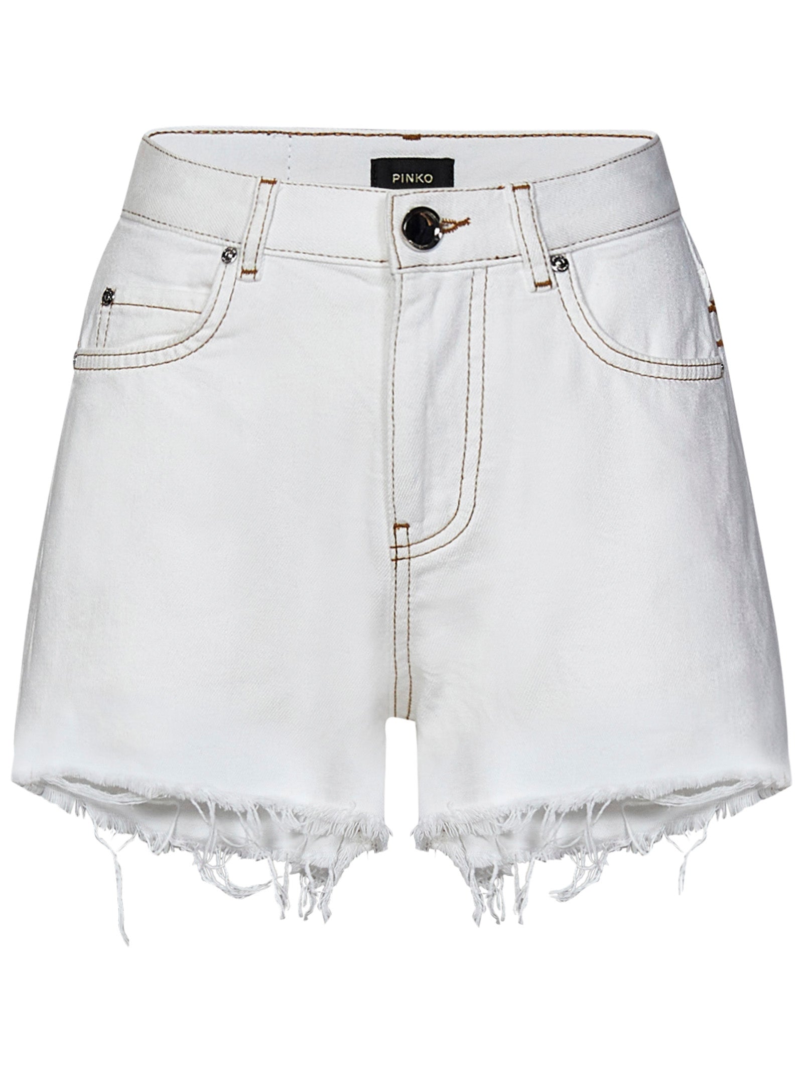 Shop Pinko Honey Shorts In Bianco