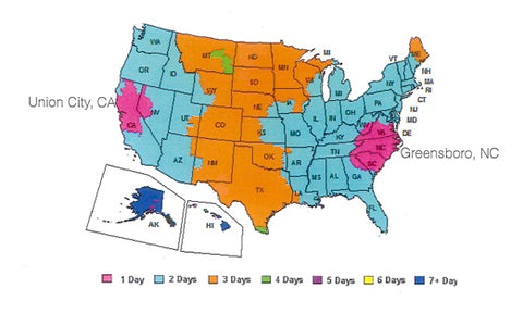 BARF World Shipping Times Map