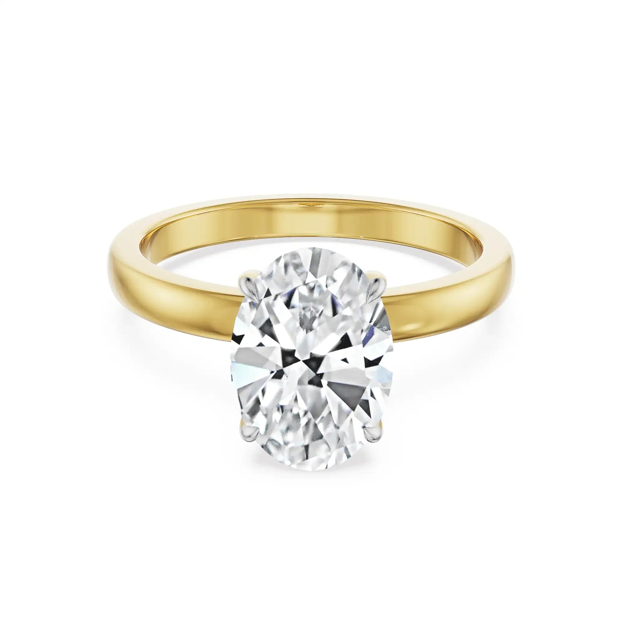 Nova 2.5 CT Oval Lab Grown Diamond Ring - front view  in 9KT