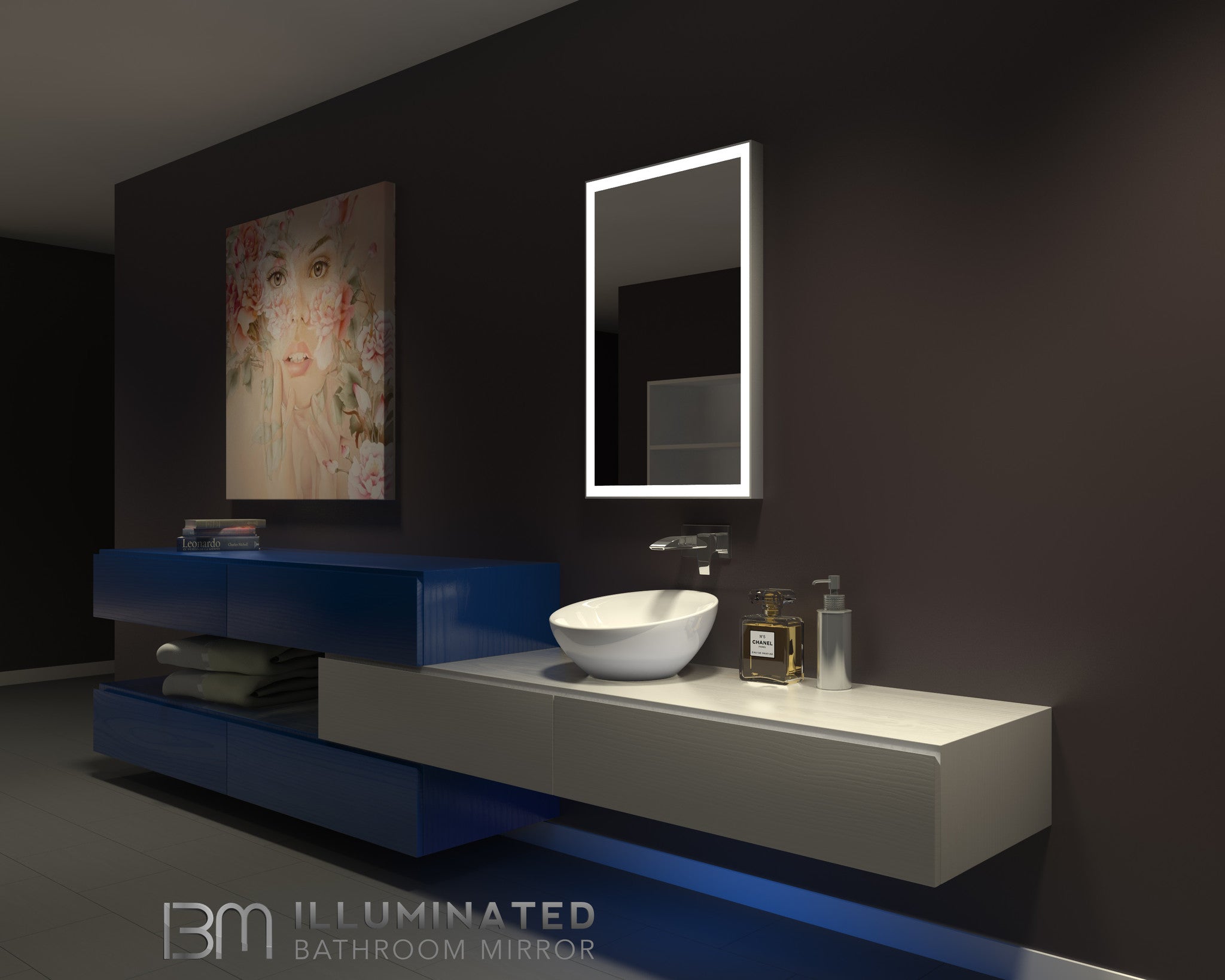 Dimmable Lighted bathroom mirror Galaxy 24 x 36 – IB mirror