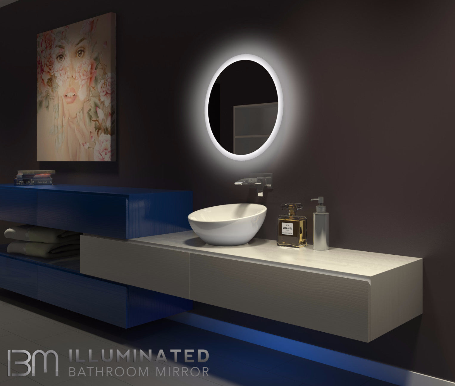 Dimmable Backlit Mirror Round 24 X 24 – IB mirror