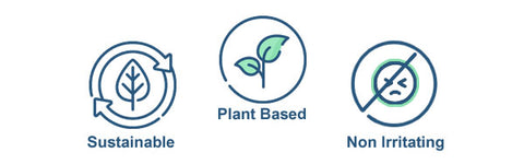 Non irritating, Sustainable, Plant Based