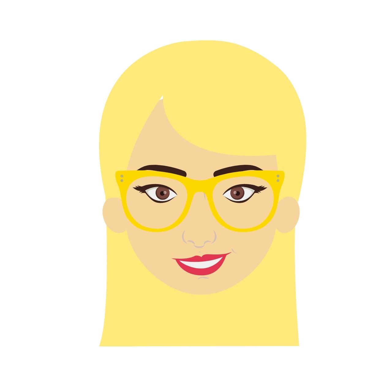 żółte okulary do ciepłych blond włosów