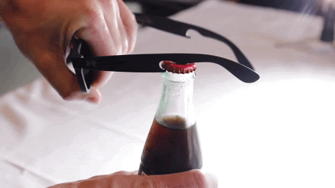 How not to open a bottle with your sunglasses
