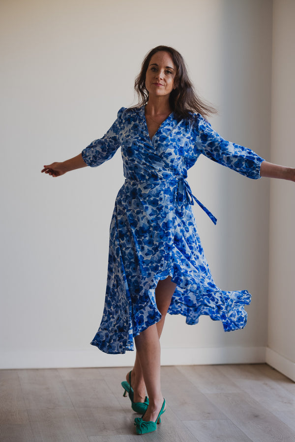 Kirsty Wrap Dress - Blue