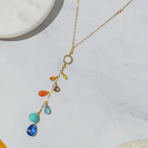 Prismatic Springs inspired gold necklace