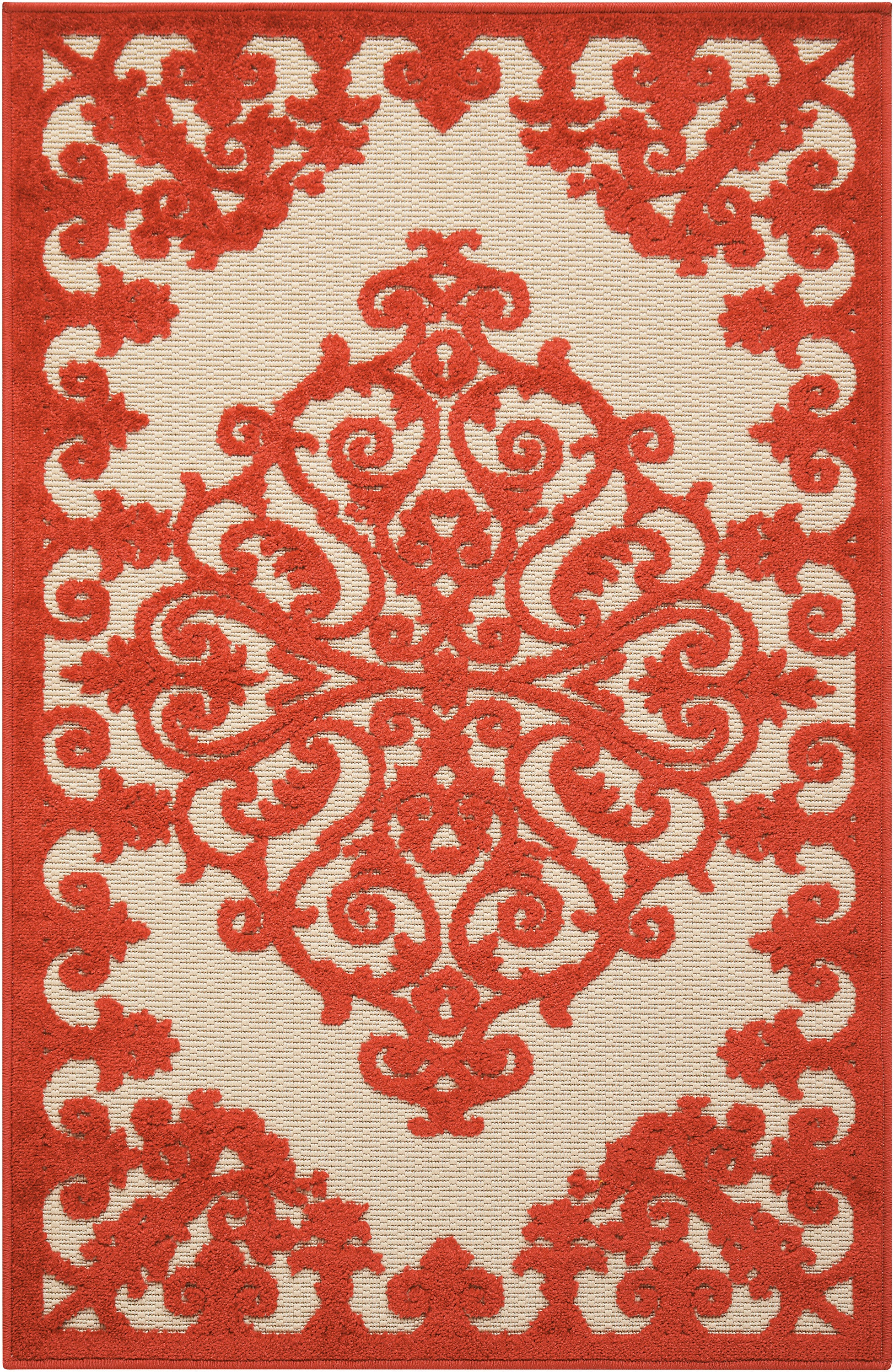 Nourison Aloha 2'8“ x 4' Red Outdoor Rug