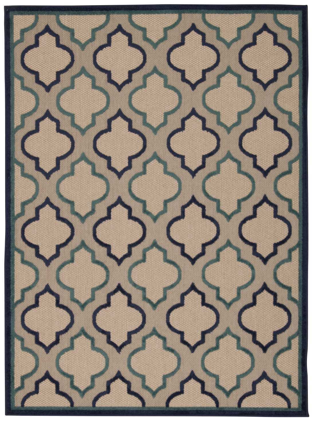 Nourison Aloha 7'10“ x 10'6“ Navy Outdoor Rug