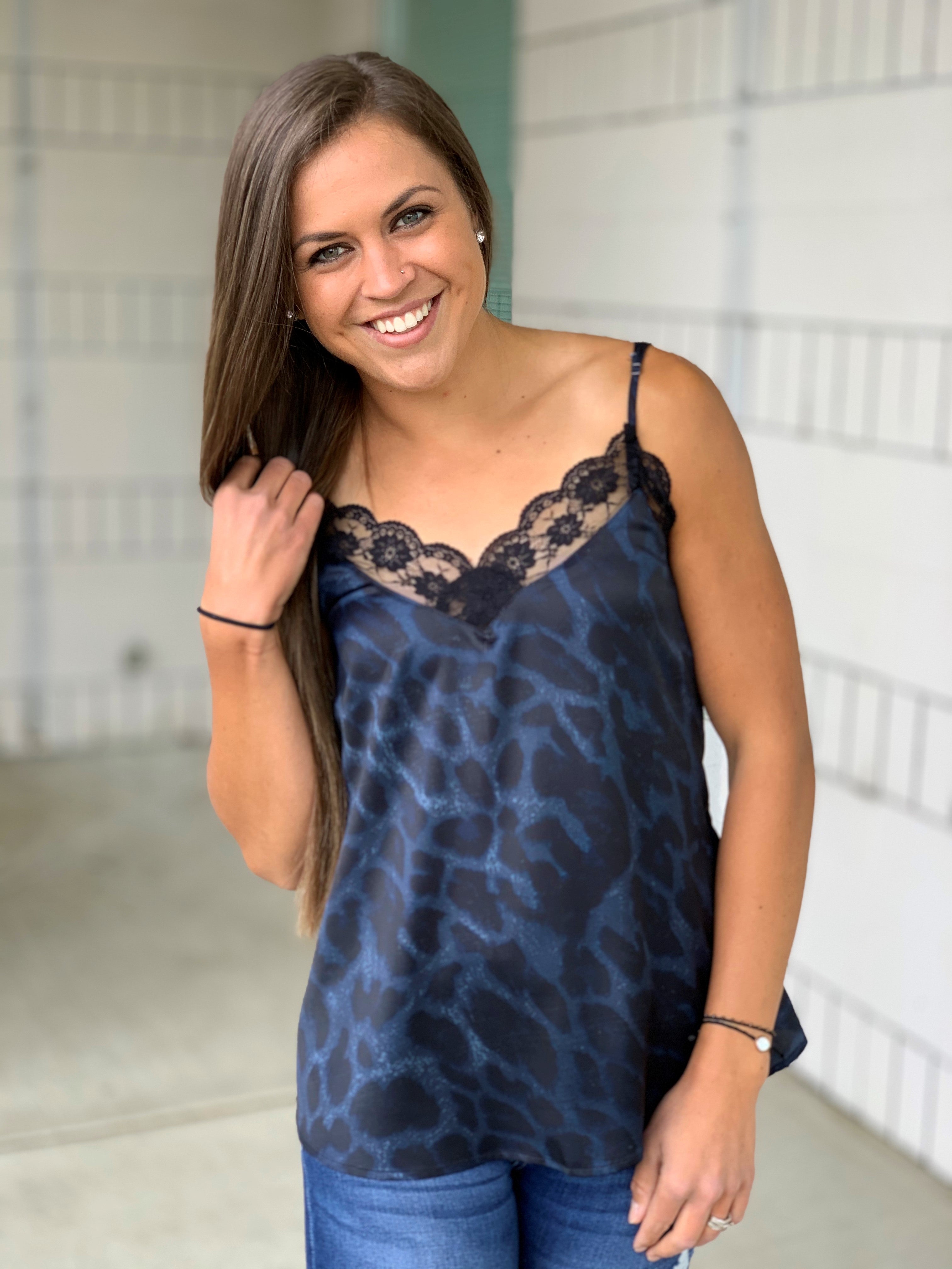 navy lace camisole