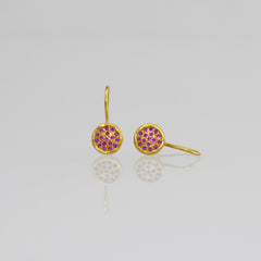24ct Gold Vermeil drop earrings with rubies