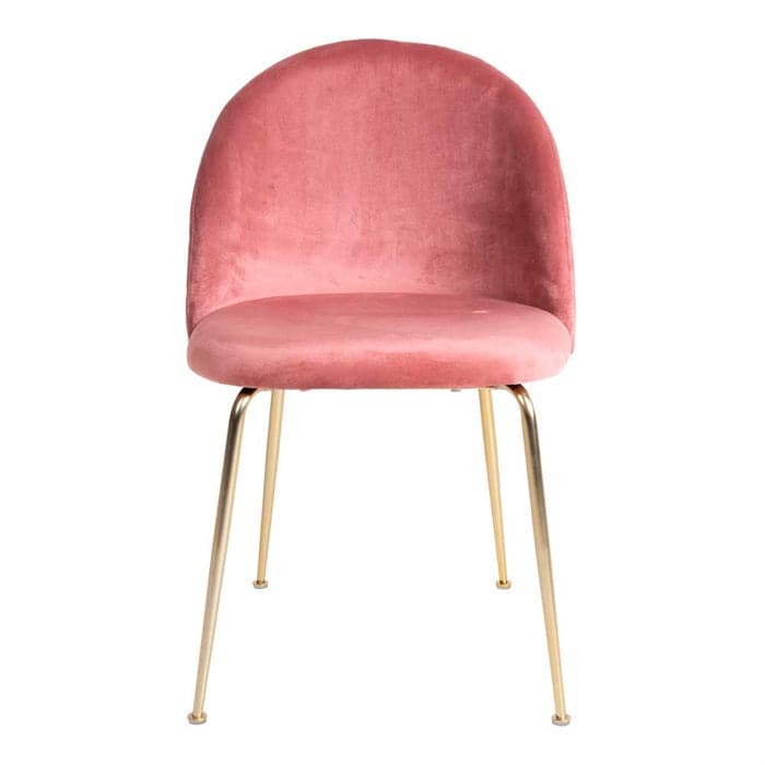 Geneve Spisebordsstol i Rosa Velour med messing ben, House Nordic