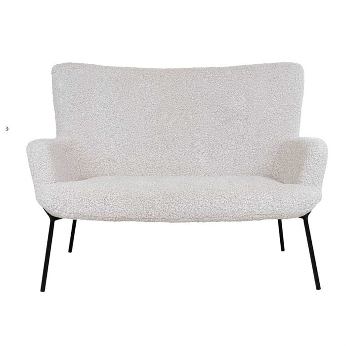 Sofa i fluffy stof og sorte ben - creme, House Nordic