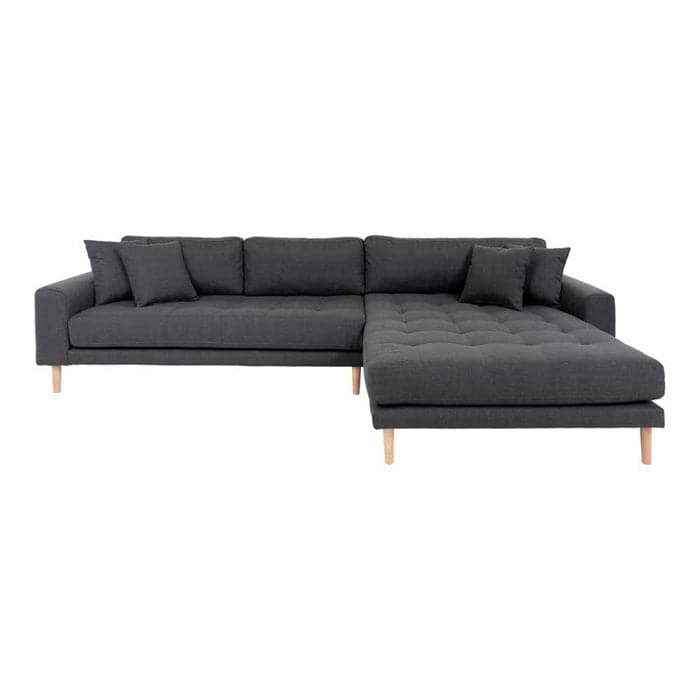 Lido 3-personers Sofa med Chaiselong Højre - Mørkegrå, House Nordic