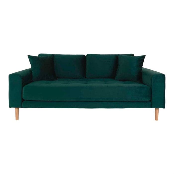 Lido 2,5-personers Velour Sofa - Mørkegrøn, norliving