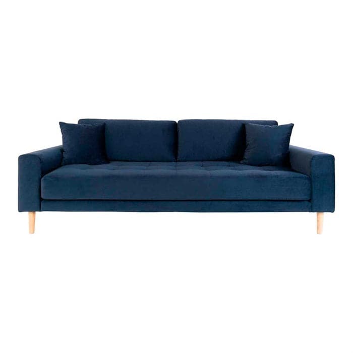 Lido 3-personers Velour Sofa - Mørkeblå, norliving