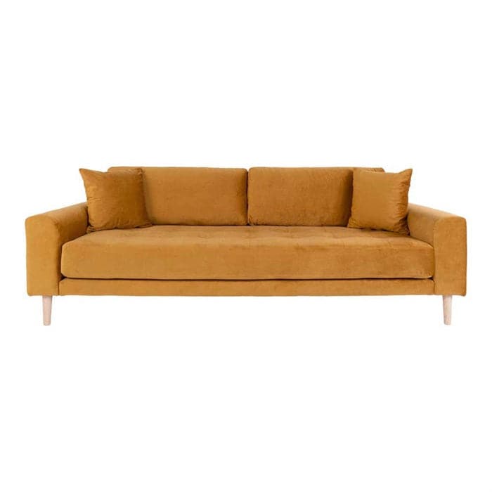 Lido 3-personers Velour Sofa – Sennepsgul, House Nordic