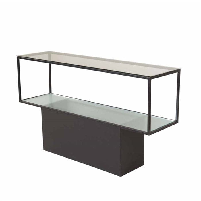 Billede af Maglehem Sidebord i Glas med sort metalstel - 130 cm., Venture Design