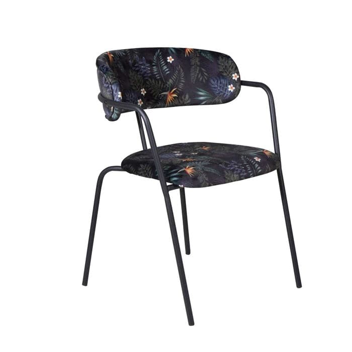 Billede af Arrow Spisebordsstol i Flerfarvet Blomstret Velour, Venture Design