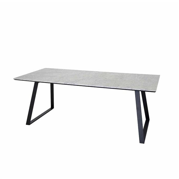 Estelle Spisebord i Hvid Marmor med Sort Stel, 140 cm., Venture Design