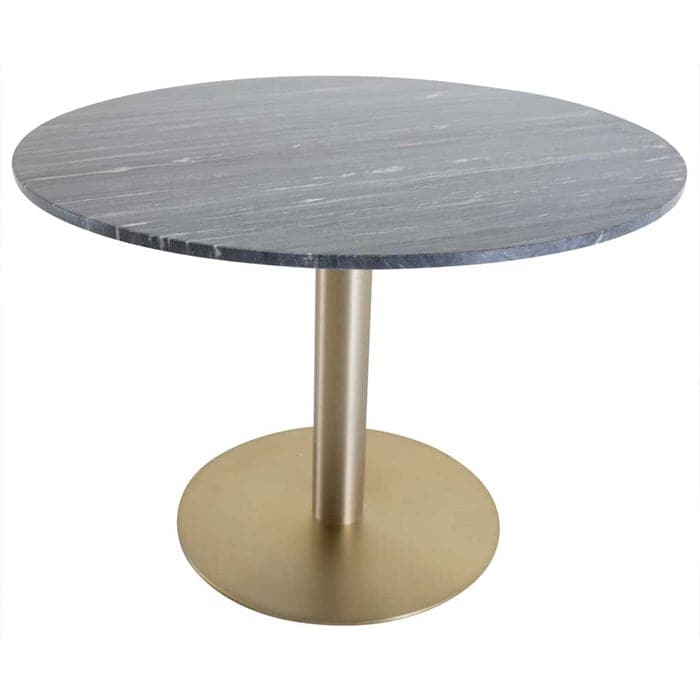 Estelle Spisebord i Grå/Sort Marmor med Messingfod, Ø106 cm, Venture Design