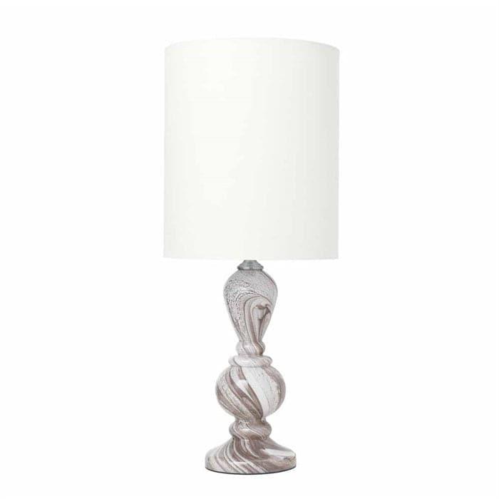 Billede af Christine Swirl Lampe - Taupe m. Gertrud Ivory Lampeskærm, Cozy Living Copenhagen