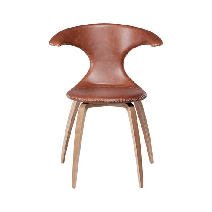 #3 - Flair Spisebordsstol i Lysebrun Læder med Egetræsben, Dan-Form