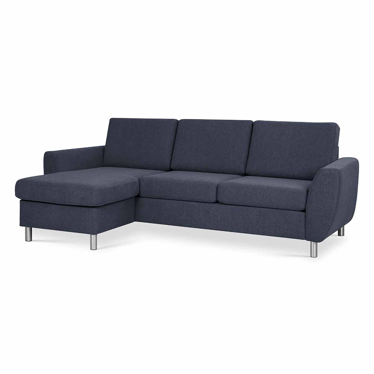 Hannah 3D Sofa med Chaiselong Deep Blue (vendbar), norliving