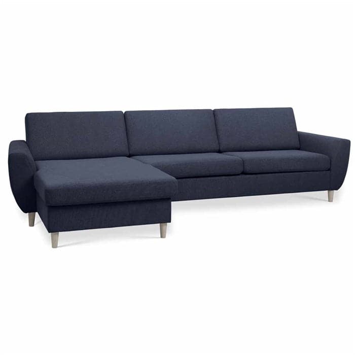 Hannah 3D-XL Sofa med chaiselong Deep Blue (vendbar), norliving