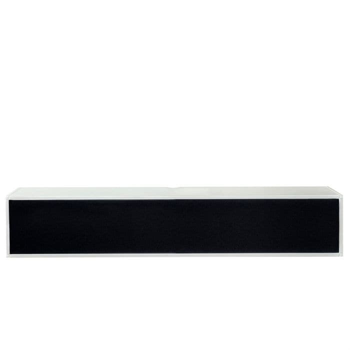Billede af Square Reolen TV-møbel 120 cm i hvid med stoflåge, Kidi - Square Reolen