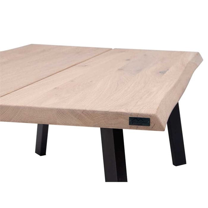 Billede af Planke sofabord 80x80 cm i Hvidolieret massiv Egetræ, House of Sander