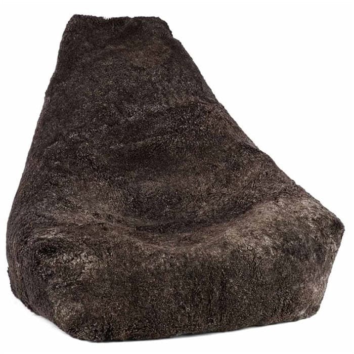 Sækkestol med ryglæn i korthåret lammeskind – Cappuccino, Natures Collection