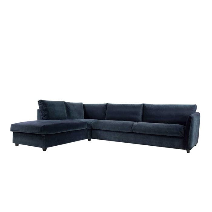 Velour sofa model Latifa i Blå - Forskellige Opstillinger, norliving