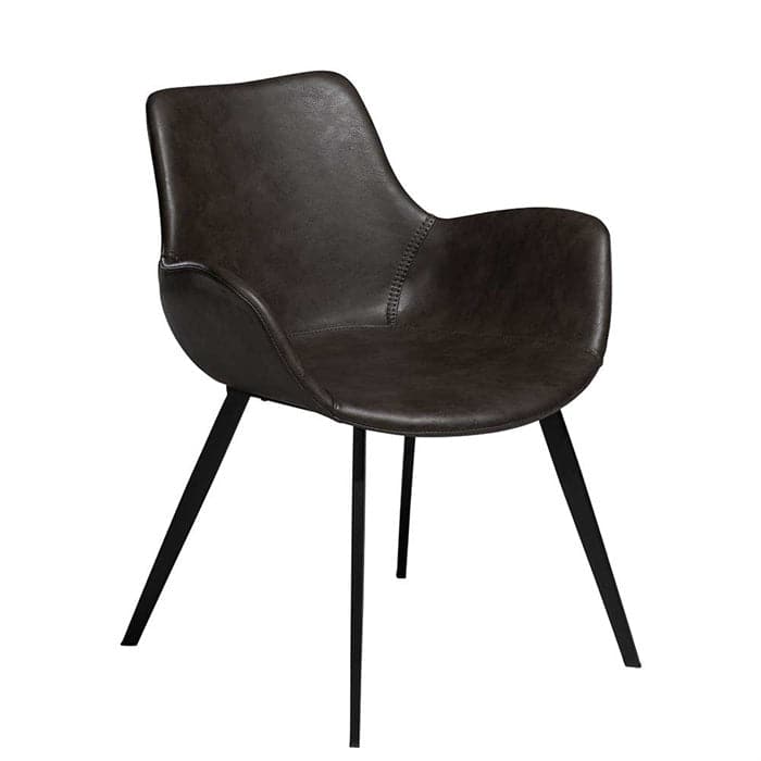 Billede af Hype Spisebordsstol Med Armlæn I Mørk grå Kunstlæder , Dan-Form