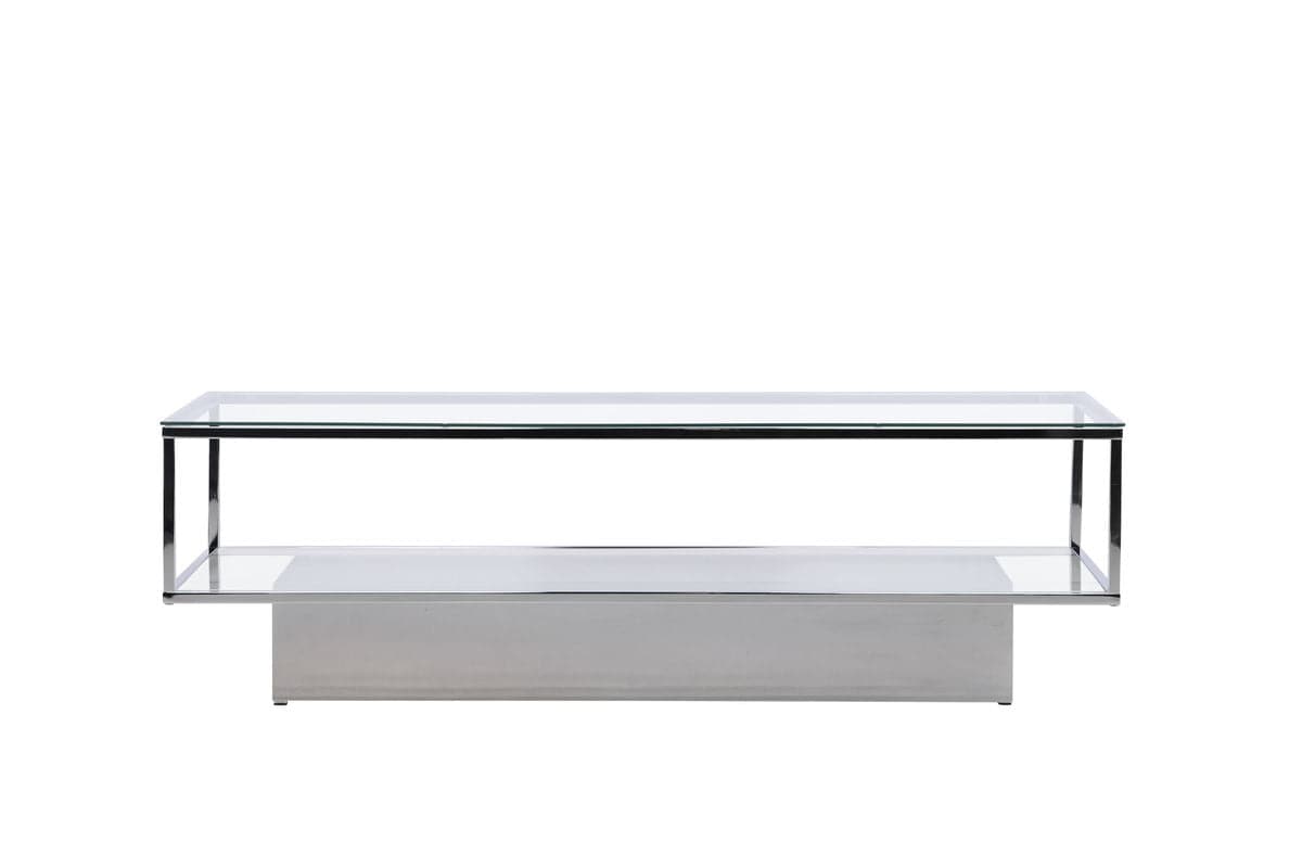 Maglehem Sofabord Sølv/Chrome Klar Glas, Venture Design