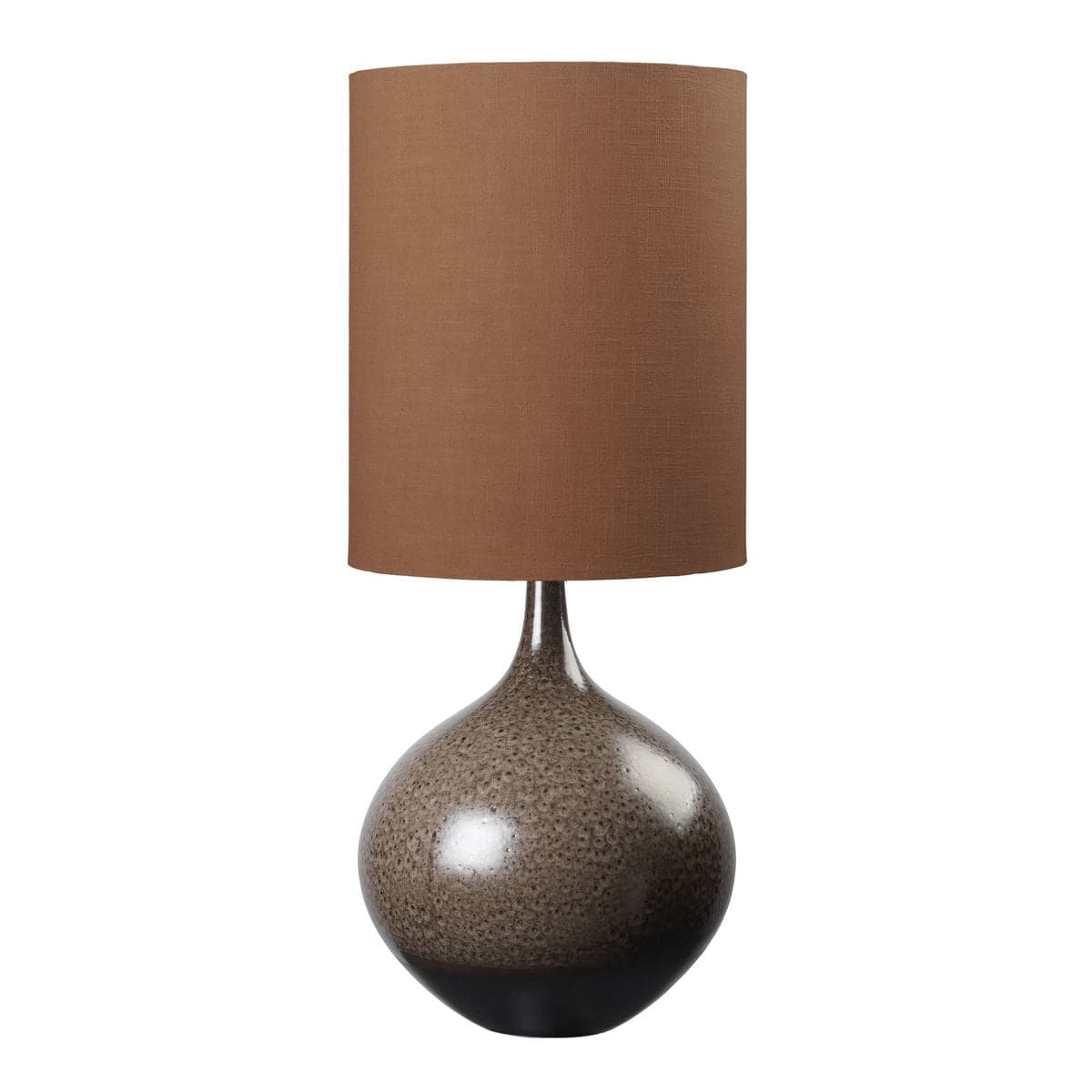 Billede af Bella keramisk Lampe med lampeskærm - CHESTNUT m. BURNT ORANGE skærm, Cozy Living