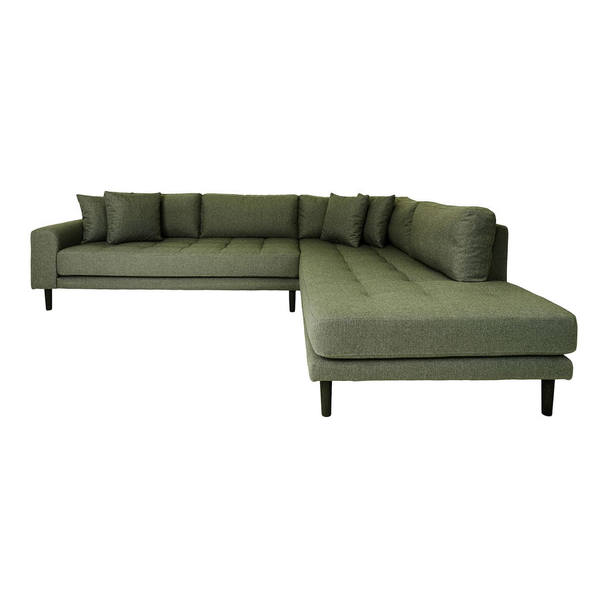 #3 - Sofa højrevendt i olivengrøn med fire puder HN1020 Åben Ende - 1301406