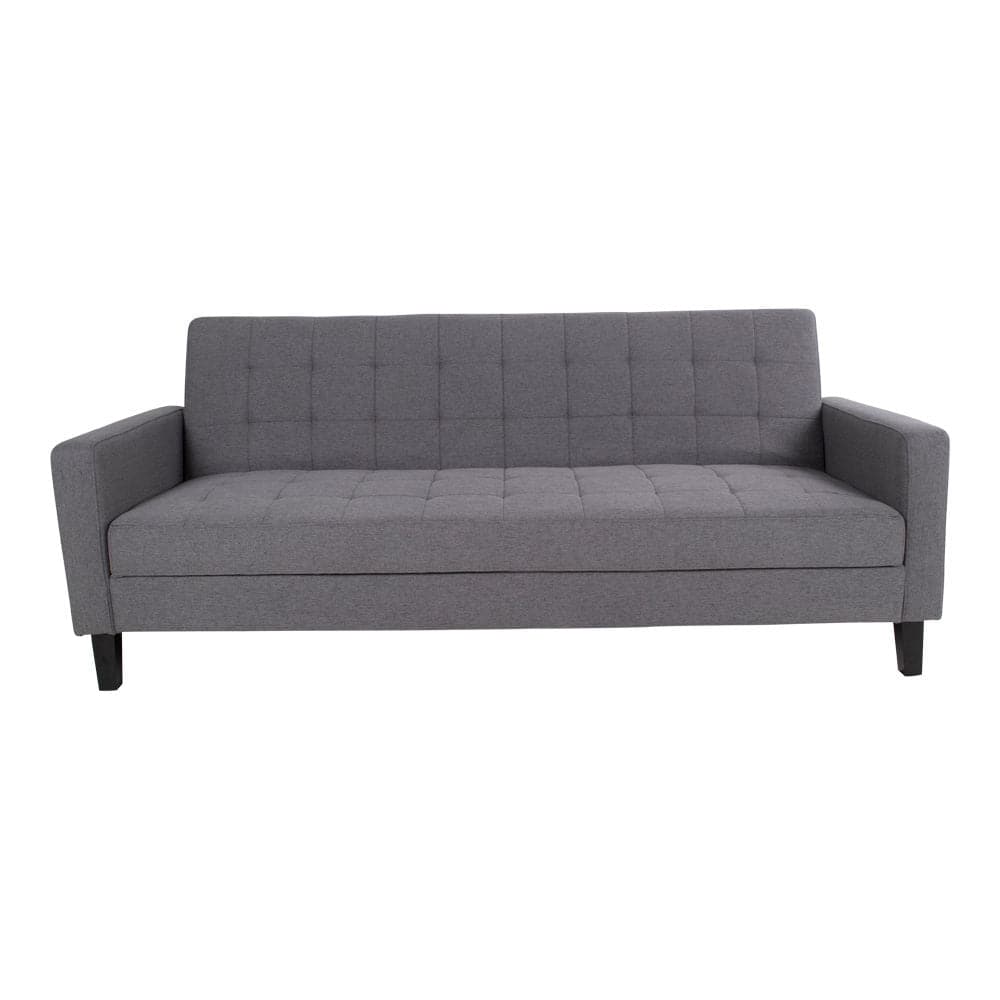 #3 - HOUSE NORDIC Milton sovesofa, m. armlæn og opbevaring - grå polyester og birketræ